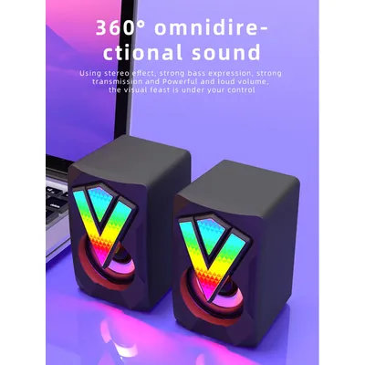Subwoofer Stereo Surround Music RGB Gaming Speakers Sound Bar For Computer Desktop PC Loudspeakers