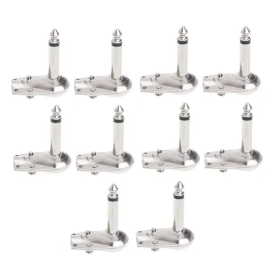10 Pcs 1/4" 6.35mm Mono Speaker Right Angle Guitar Phono Plug Pancake Connector