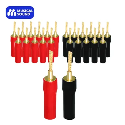Musical Sound 2/4/12/24 PCS Banana Plug Connectors Gold Plated HIFI Audio 4mm Dual Screws Speaker