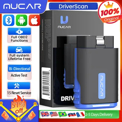 MUCAR DriverScan OBD2 Scanner Bluetooth, Bi-directional scan Tool OE Level All System Diagnostic 15 Service Function