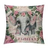 PRATYUS Custom Elephant Pillowcase Personalized Pet Photo Pillow Covers Design Text/Love Photo Cushion Covers Pillowcase 2-Sided Printing for Car Sofa Bed Couch All-Season White