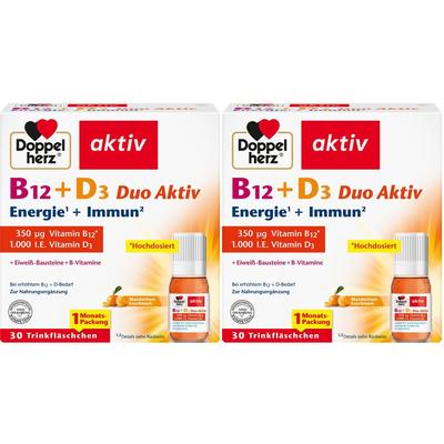Doppelherz aktiv B12 + D3 Duo Aktiv Energie+Immun Doppelpack 2x30 St Trinkampullen Image