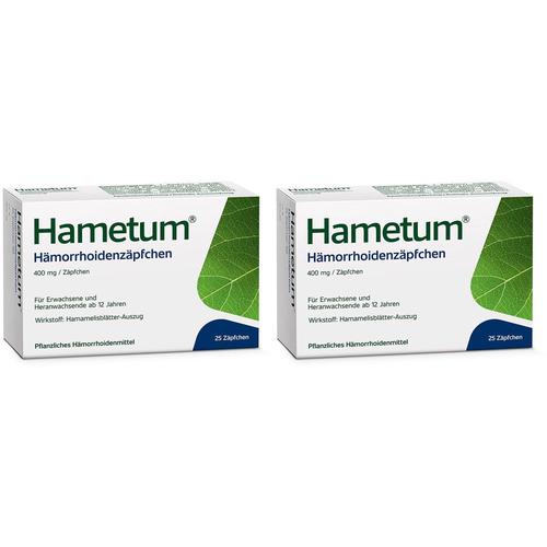 Hametum Hämorrhoiden Zäpfchen Doppelpack 2x25 St Suppositorien