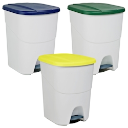 Denox PedalBin Set mit 3 Mülleimern, 120 l Gesamtkapazität, Polyethylen, in Mehrfarbig Image
