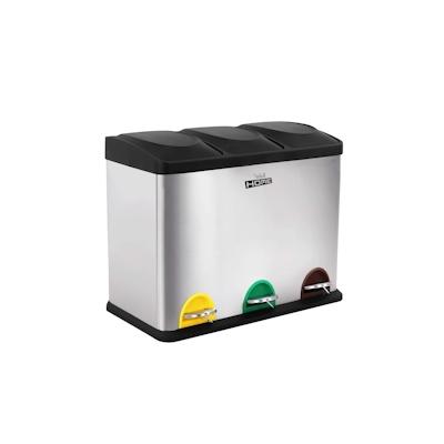 Wellhome Pedalbetriebener Wertstoffbehälter 3x15 L für den Innen- und Außenbereich. Image