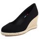 Women Wedge Heel Espadrilles Round Toe High Heel Shoes Slip On with Platform Comfort Daily Shoes R25997PO Black Size 1.5 UK/34