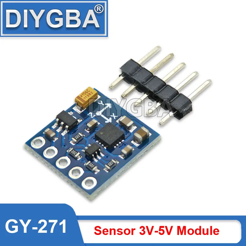 Igmopnrq GY-271 GY271 QMC5883L Drei 3 Dreiachsen Magnetfeld Kompass Magnetometer Sensor 3 V-5 V Modul für Arduino IIC Board Image