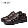 YWEEN Große Größe Männer Sandalen Modische Leder Sandalen Männer Im Freien Beiläufige Schuhe Atmungsaktiv Fisherman Schuhe Männer Strand Schuhe