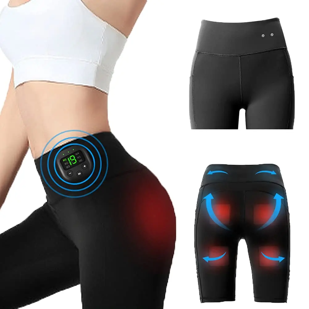 High Taille Yoga hosen mit ems Muskels timulator Gesäß Hüft trainer Bauch Bauch Stimulator Fitness Körper abnehmen Massage gerät Image