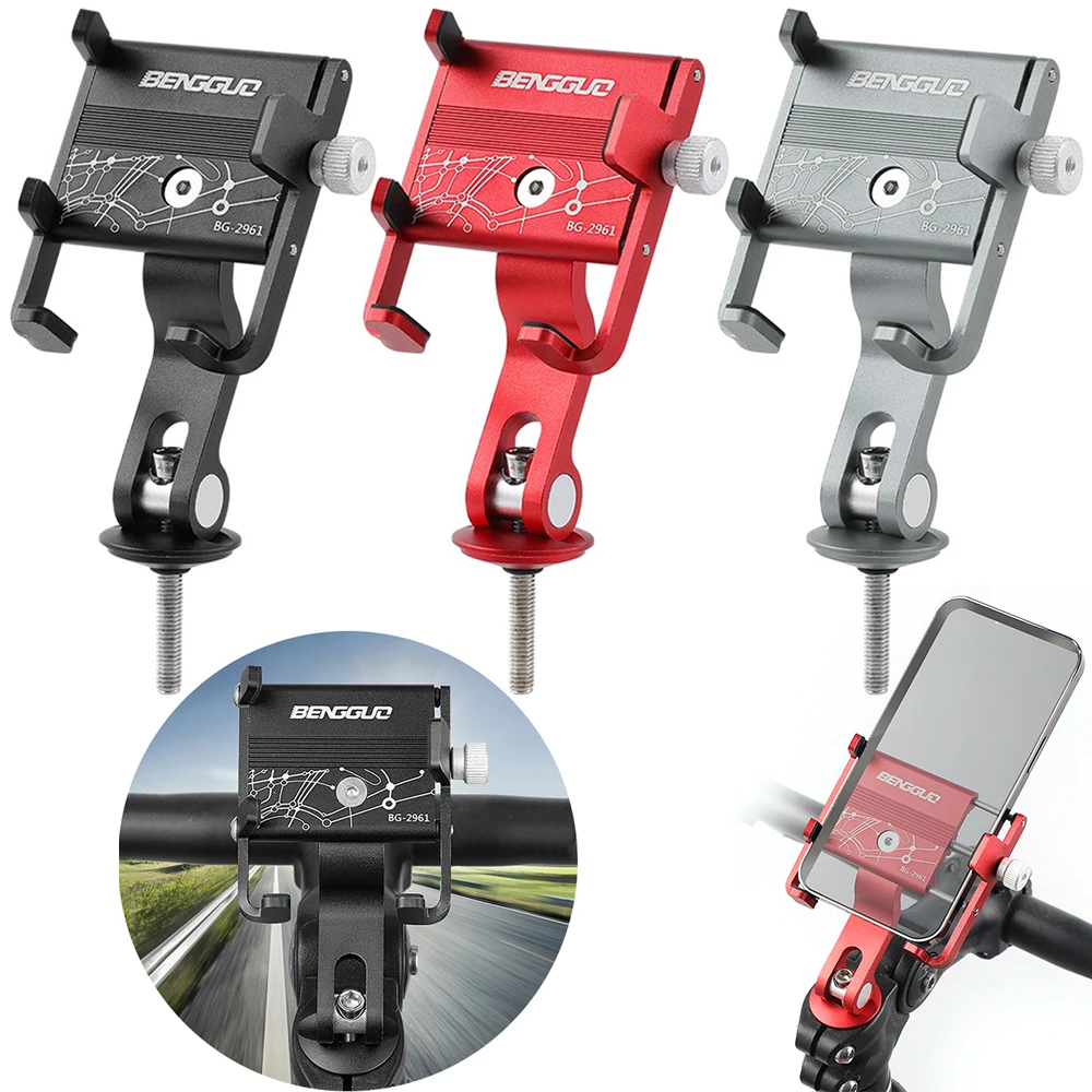 Fahrrad Telefon halter Motorrad Lenker Aluminium legierung MTB Fahrrad Telefon GPS Halterung Halterung Handy Ständer für 1,97 bis 3,74 Zoll Image
