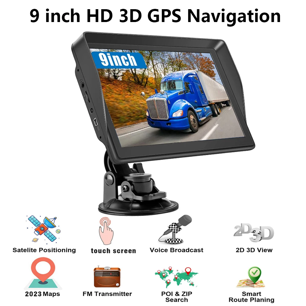 9 ''Auto GPS Navigation Touchscreen FM Sender 256m 8g Europa Nordamerika Karte Auto GPS Navigator für Autos LKW Image