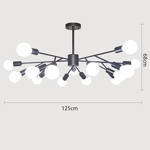 Deckenleuchter 125 cm 9/12/15/18 Kopf Glühbirne nicht enthalten Metall galvanisierte Oberflächen moderner nordischer Stil Wohnzimmer Schlafzimmer 110-240 V Image