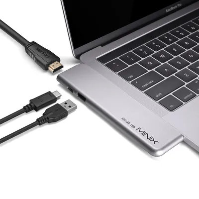 MINIX NEO SD4 USB-C Multiport with 480GB SSD Storage Hub for Apple MacBook Air/Pro | HDMI 4K@60Hz |