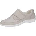 Klettschuh WALDLÄUFER "HENNI-Soft", Damen, Gr. 8 (42), silber (hellgrau, silberfarben), Nubukleder, Textil, sportlich, Schuhe, Komfortschuh, Schlupfschuh mit Klettverschuss, Weite H = sehr weit