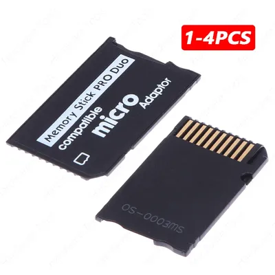 1-4PCS Memory Stick Pro Duo Card Reader Adapter For PSP 1000/ 2000/ 3000 Micro SD TF to MS Card