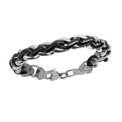 Armband VIVANCE "Edelstahl geschwärzt", schwarz, Armbänder, Herren, 23cm, Edelstahl, glänzend