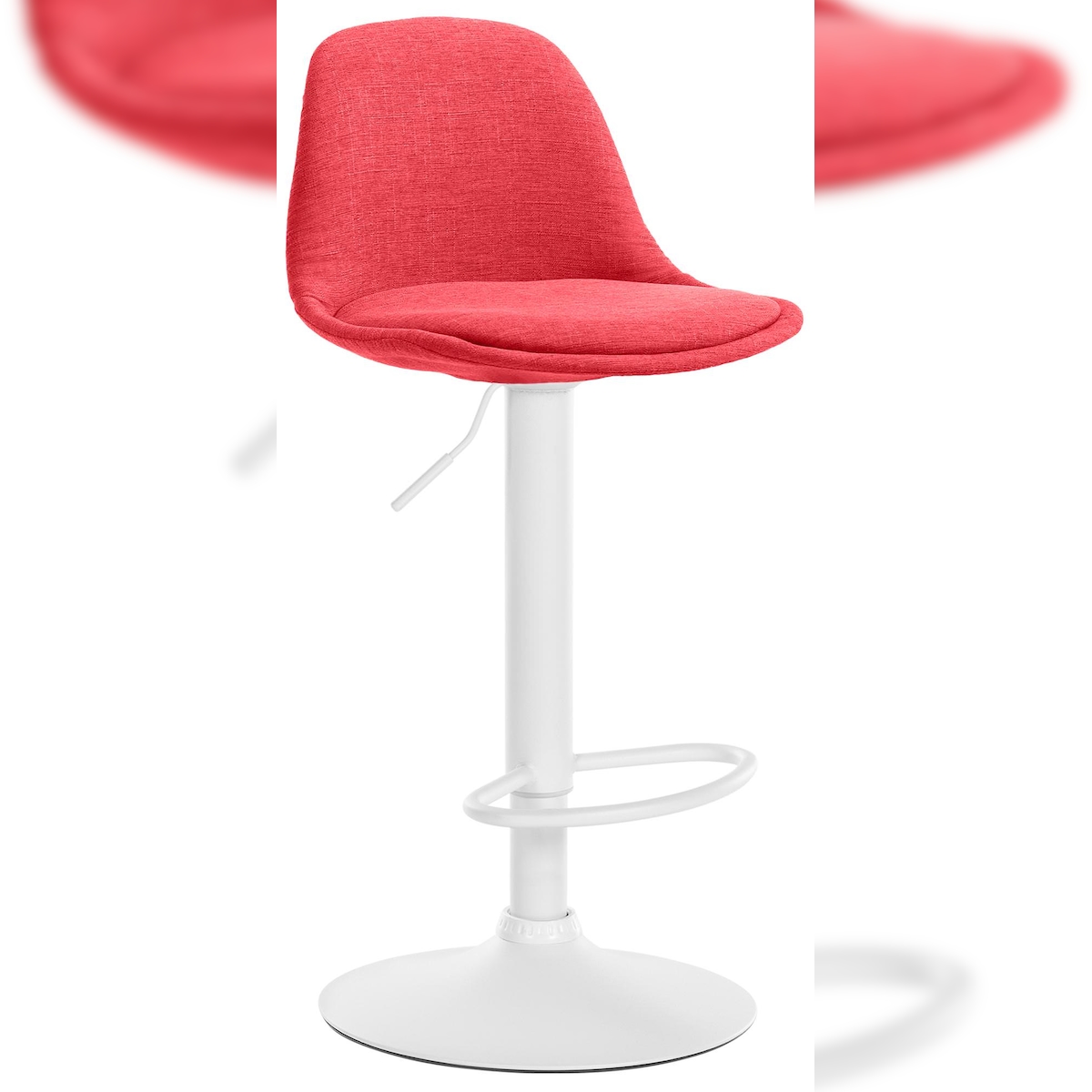 CLP Barhocker Kiel Stoff weiß/rot Image