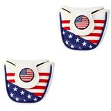 2 Pieces PU Leather Putter Cover Headcover Golf Accessory Accesories Rim Stickers for Car Valuable Club Heads