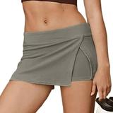 PXEVL Flowy Shorts Women with Pockets High Waist Tummy Control Athletic Smile Contour Sport Hiking Volleyball Shorts 3 / 5 / 8 Gray XXXL