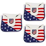 3 PCS Golf Accesories Headcover Square Club Head Cover Mallet Putter Cover PU Leather Putter Cover