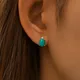 Canner echte 925 Sterling Silber Ohr stecker für Frauen Silber Türkis klassische Ohrringe 18 Karat