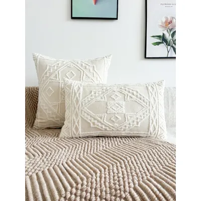 1pc dekorative geometrische Handtuch stickerei Kissen bezug ohne Füllstoff für verschiedene Dekor Image