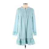 Sail to Sable Casual Dress - DropWaist Collared Long Sleeve: Green Dresses - Women's Size Large