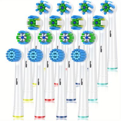 TEMU 16pcs Replacement Toothbrush Heads Compatible With Braun For Oral B 7000//9600/ 5000/3000/8000/ And Smart Electric Toothbrush, (white)