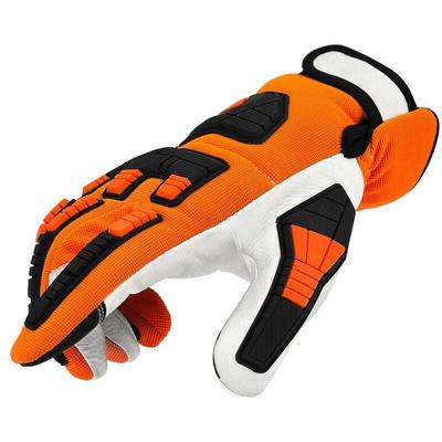 Stocker - Schnittschutzhandschuhe für Kettensäge 12/XXL orange, aus Leder