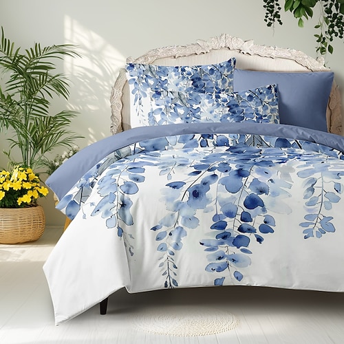 Bettbezug-Set der floralen Tropenserie, 3-teilig, 100 % Baumwolle oder Polyester, perfekt als Muttertagsgeschenk, superweich, hautfreundlich, langlebig Image