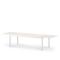 Table jardin extensible aluminium blanc plateau bois 224/336x100