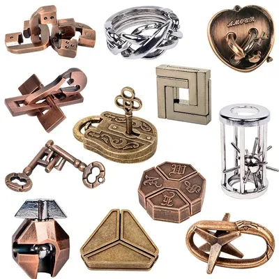 No1-39 Alloy Ball Classic IQ Metal Brain Teaser Magic Baffling Puzzles Game Toys For Children Adults Funny Gifts Metal Puzzle