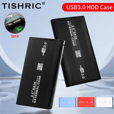 TISHRIC External HD Case 2.5 HDD Case SSD Hard Drive Box Enclosure SATA to USB 3.0/2.0 Hard Disk
