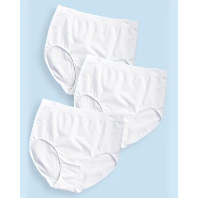 Appleseeds Women's 3-Pack Seamless Panties by ComfortEase - White - S/M - Misses