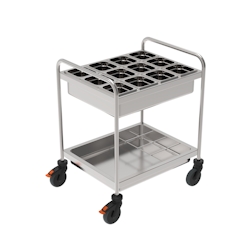 Rieber Gewürzwagen, 2 rohrförmige Schiebegriffe aus Edelstahlrohr, 765 x 635 x 900 mm Image