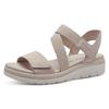 Keilsandalette TAMARIS, Damen, Gr. 37, beige (creme), Ziegenveloursleder, Textil, klassisch, Schuhe, Sommerschuh, Sandale, Plateauabsatz, mit Klettverschluss