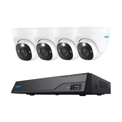 REOLINK Überwachungskamera "NVS8-8MD4 - 4K UHD Sicherheitssystem, 8-Kanal NVR", schwarz-weiß (weiß, schwarz), B:24cm H:30cm T:37,5cm, Überwachungskameras, 30m scharfe Nachtsicht, 24/7 Aufnahme, intelligente Erkennung