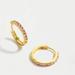 J. Crew Jewelry | J. Crew Small Pave Huggie Hoop Earrings #Ag798 Gold/Pink Nwt | Color: Gold/Pink | Size: Os