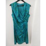 Ralph Lauren Dresses | Lauren Ralph Lauren Dress Blue Paisley Faux Wrap Bodycon Sz 10 | Color: Blue/Green | Size: 10