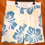 American Eagle Outfitters Swim | American Eagle Size 34 Blue And Yellow Tropical Swim Shorts | Color: Blue/Green | Size: L