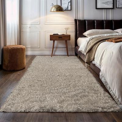 Hochflor-Teppich MY HOME "Banji", beige, B:100cm H:37mm L:150cm, Polypropylen (PP), Teppiche, Uni Farben, weich und flauschig, auch als Läufer & in rund erhältlich Image