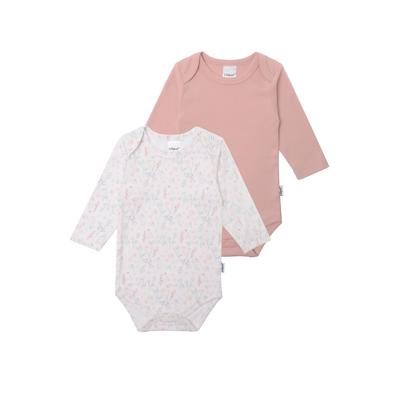 Body LILIPUT "Blümchen und rosé", Baby, Gr. 86/92, EURO-Größen, rosa, 100% Baumwolle, geblümt, Rundhals, Langarm, Bodies, mit praktischen Druckknöpfen Image