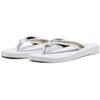 Zehentrenner PUMA "SANDY FLIP METALLIC SHINE", Gr. 40,5, weiß (puma weiß, puma gold, puma weiß), Leder, unifarben, sportlich, Schuhe