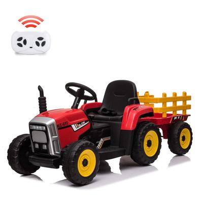 12V Kids Ride on Tractor，Battery Powered Electric Tractor with Trailer