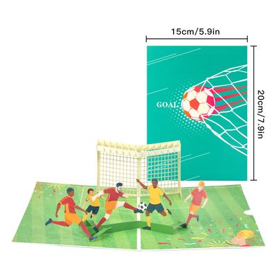 1pc New 3d Football Birthday Greeting Card, Paper Carving Birthday Blessing Creative Gift, Message Thank You Card