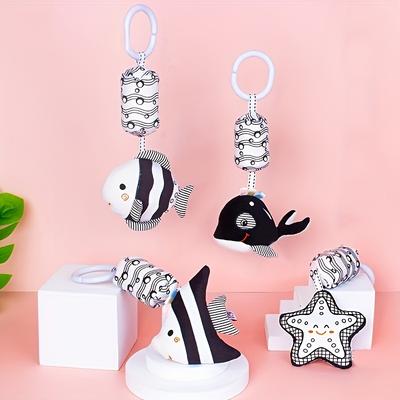 TEMU Newborn Stroller Pendant Toys, Baby Black And White Bed Bells, Marine Life Early Education Toys, Visually Stimulating Wind Chime Toys