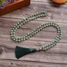 1pc 8mm Myanmar Jade 108 Mala Knotted Necklace Men