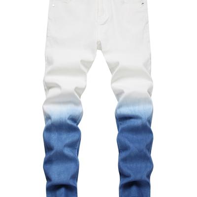 TEMU Boys Casual Gradient Slim Fit Denim Long Pants With Pocket, Kids Clothing For Spring And Autumn Outdoor