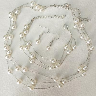 TEMU 1 Set Of Women's Necklace, Earrings, And Bracelet Jewelry Trio Image