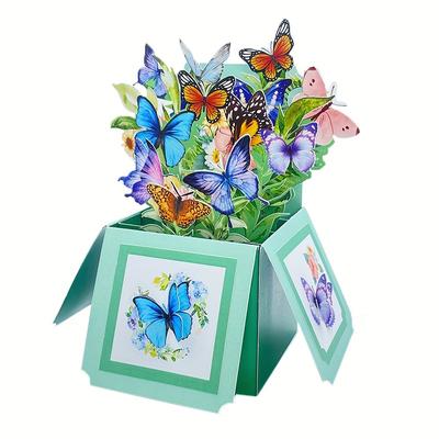 Beautiful 3d Butterfly Pop-up Box Card - Perfect For Any Occasion - Birthday, Thinking Of You, Thank You, Anniversary, Valentine's Day, Mother's Day, Christmas